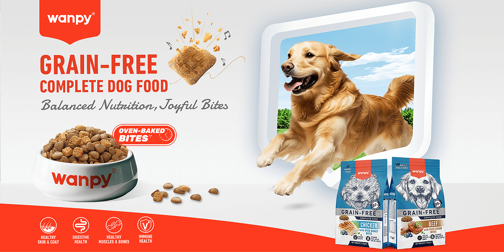 Grain-Free Complete Food for Adult Dog Beef Recipe | Wanpy