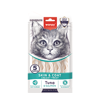 WANPY Skin &amp; Coat Creamy Treat Tuna &amp; Salmon For Cat