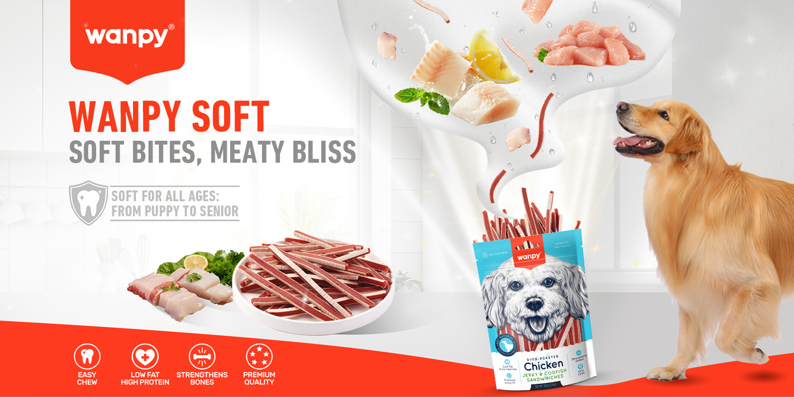 Chicken Jerky & Codfish Sushi for Dogs | Wanpy