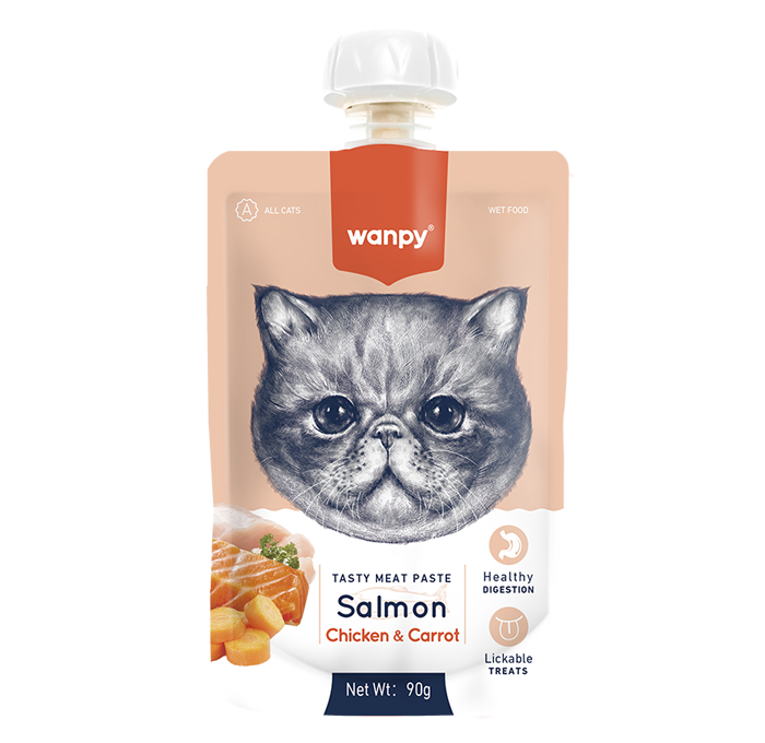 WANPY Tasty Meat Paste: Salmon + Chicken & Carrot For Cat