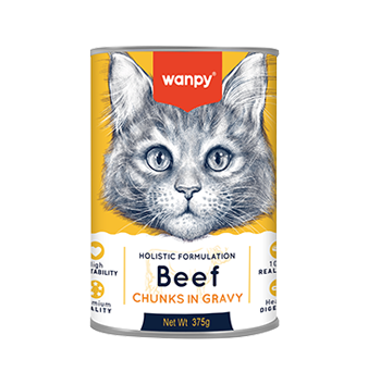 WANPY Chunks In Gravy Canned Food For Cat Beef