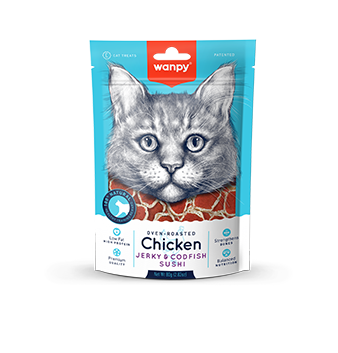 Chicken Jerky & Codfish Sushi