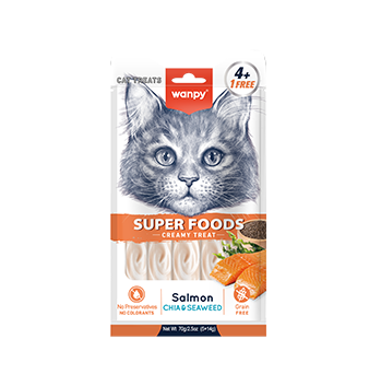 WANPY Superfoods Creamy Treat For Cat Salmon With Chia &amp; Seaweed