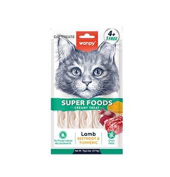 WANPY Superfoods Creamy Treat For Cat Lamb With Beetroot & Turmeric
