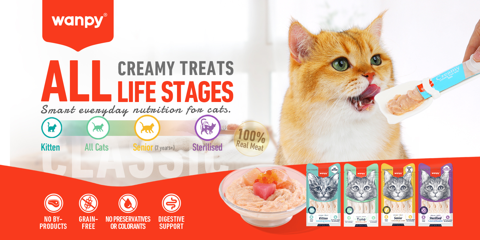 Chicken & Liver Creamy Treat for Senior Cats | Wanpy