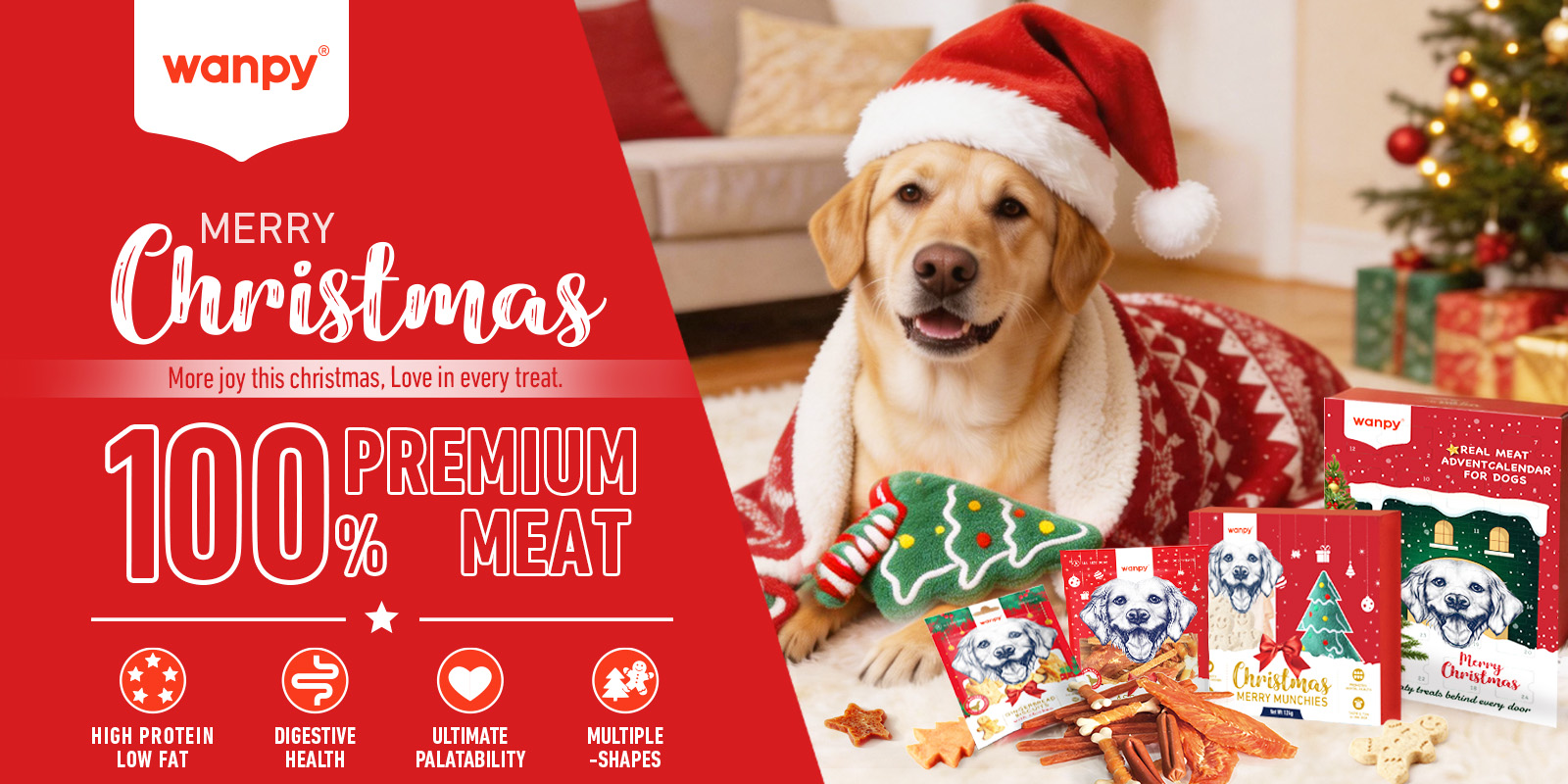 Gingerbread Biscuits with Chicken Dog Treats | Wanpy