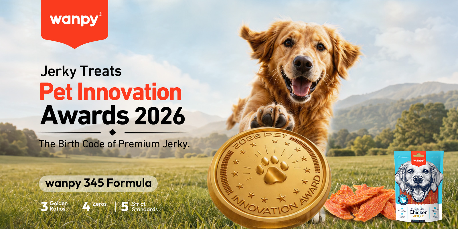 WANPY Chicken Jerky Dog Treats | Award-Winning Premium Real Meat Jerky