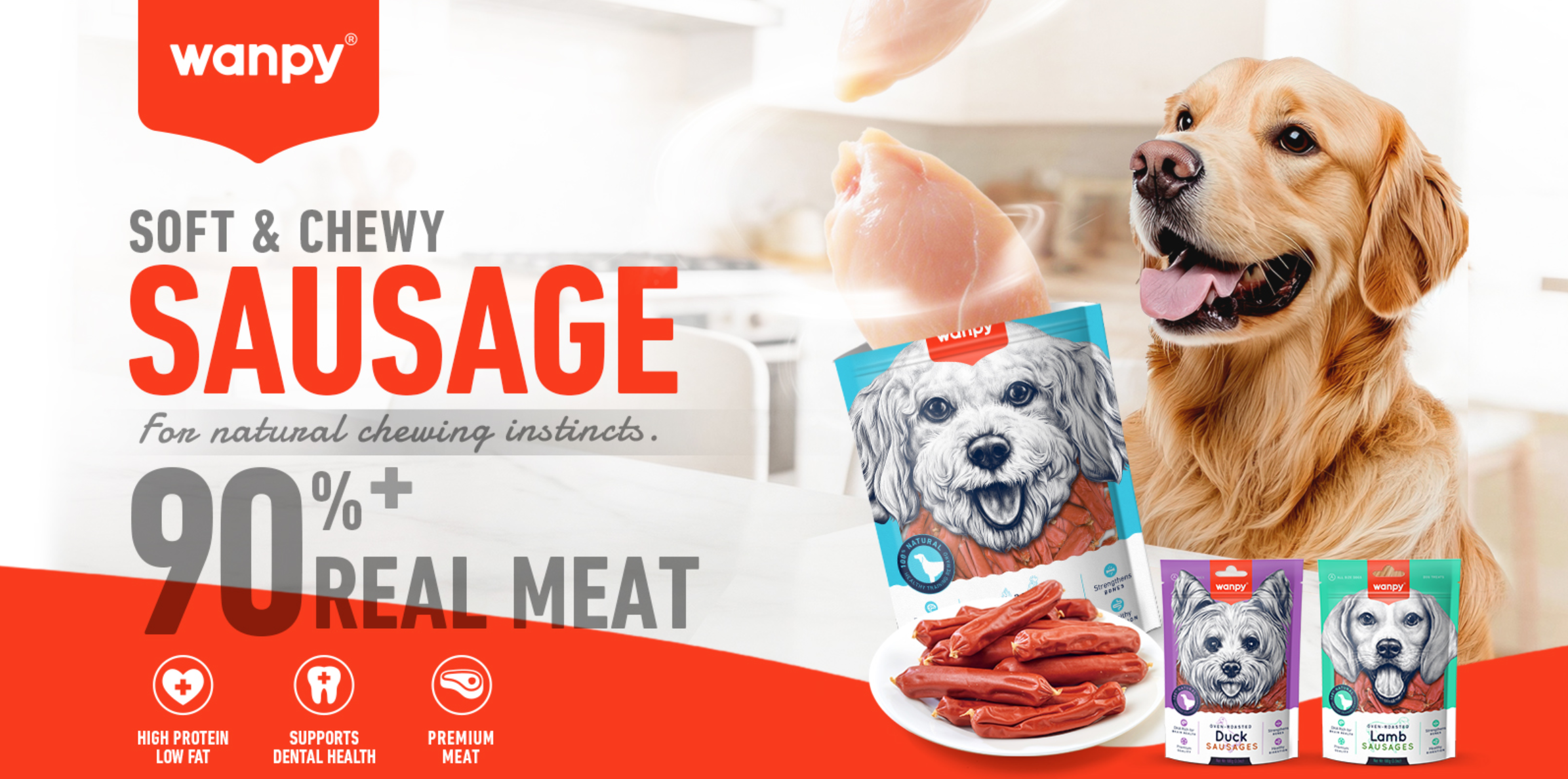 Lamb Sausages for Dogs | Wanpy